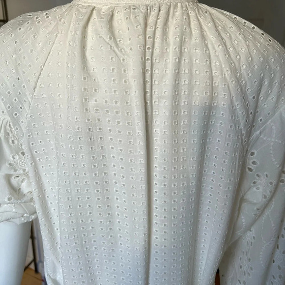 By ESQ NWNT WOMAN  LACE Long Sleeve Cotton Blend MIDI DRESS WHITE M - Picture 11 of 14